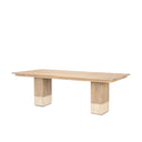 Shivon 94 Light Brown Mango Wood W Travertine Dining Table - Default Title