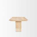 Shivon 94 Light Brown Mango Wood W Travertine Dining Table - Default Title