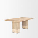 Shivon 94 Light Brown Mango Wood W Travertine Dining Table - Default Title