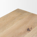 Shivon 94 Light Brown Mango Wood W Travertine Dining Table - Default Title