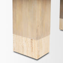 Shivon 94 Light Brown Mango Wood W Travertine Dining Table - Default Title