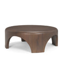 Shima Round Dark Brown Wood WArched Legs Coffee Table - Default Title