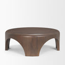Shima Round Dark Brown Wood WArched Legs Coffee Table - Default Title