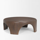 Shima Round Dark Brown Wood WArched Legs Coffee Table - Default Title