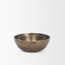 Tomiko Decorative Brass Finished Cast Aluminum Round Bowls - Default Title