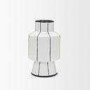Dinah Small White w Black Stripes Ceramic Vase - Default Title