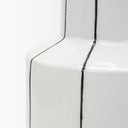 Dinah Small White w Black Stripes Ceramic Vase - Default Title