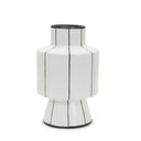 Dinah Large White w Black Stripes Ceramic Vase - Default Title
