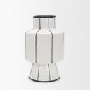 Dinah Large White w Black Stripes Ceramic Vase - Default Title