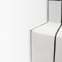 Dinah Large White w Black Stripes Ceramic Vase - Default Title
