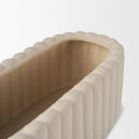 Mira Wide Textured Blush Beige Fluted Ceramic Vase - Default Title