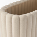 Mira Wide Textured Blush Beige Fluted Ceramic Vase - Default Title
