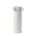 Dylan Tall Textured Off White w Handles Ceramic Vase - Default Title