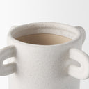 Dylan Tall Textured Off White w Handles Ceramic Vase - Default Title