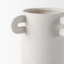 Dylan Tall Textured Off White w Handles Ceramic Vase - Default Title