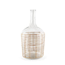Troian Large Rattan Wrapped Glass Bottle - Default Title
