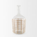 Troian Large Rattan Wrapped Glass Bottle - Default Title