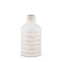 Tisha Small White W Terracotta Distressing Metal Vase - Default Title