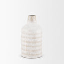 Tisha Small White W Terracotta Distressing Metal Vase - Default Title