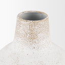 Tisha Small White W Terracotta Distressing Metal Vase - Default Title