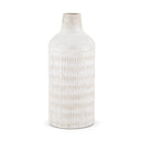 Tisha Large White W Terracotta Distressing Metal Vase - Default Title