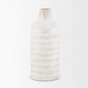 Tisha Large White W Terracotta Distressing Metal Vase - Default Title