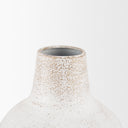 Tisha Large White W Terracotta Distressing Metal Vase - Default Title