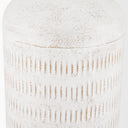 Tisha Large White W Terracotta Distressing Metal Vase - Default Title