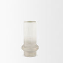Tovah Small Textured White w Gold Metal Vase - Default Title