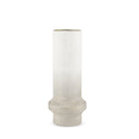 Tovah Medium Textured White w Gold Metal Vase - Default Title
