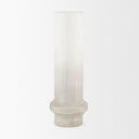 Tovah Tall Textured White w Gold Metal Vase - Default Title
