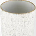 Tovah Medium Textured White w Gold Metal Vase - Default Title