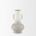 Torres Small Textured Off White w Gold Metal Vase - Default Title