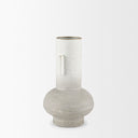 Torres Small Textured Off White w Gold Metal Vase - Default Title