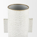 Torres Small Textured Off White w Gold Metal Vase - Default Title