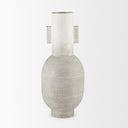 Torres Tall Textured Off White w Gold Metal Vase - Default Title