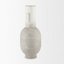 Torres Tall Textured Off White w Gold Metal Vase - Default Title