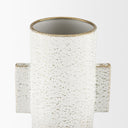 Torres Tall Textured Off White w Gold Metal Vase - Default Title