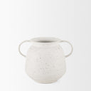 Treva Small White w Black Speckles Metal Vase - Default Title