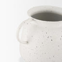 Treva Small White w Black Speckles Metal Vase - Default Title