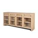 Suri Light Brown Wood w Glass Doors Sideboard - Default Title