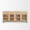Suri Light Brown Wood w Glass Doors Sideboard - Default Title