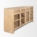 Suri Light Brown Wood w Glass Doors Sideboard - Default Title