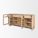 Suri Light Brown Wood w Glass Doors Sideboard - Default Title