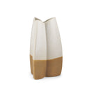 Vania Small Off White w Tan Textured Ceramic Vase - Default Title