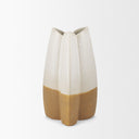 Vania Small Off White w Tan Textured Ceramic Vase - Default Title