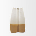 Vania Small Off White w Tan Textured Ceramic Vase - Default Title