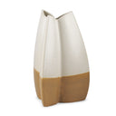 Vania Large Off White w Tan Textured Ceramic Vase - Default Title