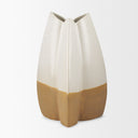 Vania Large Off White w Tan Textured Ceramic Vase - Default Title