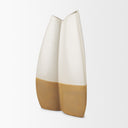 Vania Large Off White w Tan Textured Ceramic Vase - Default Title